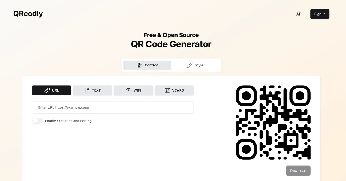 Qrcodly free qr code generator