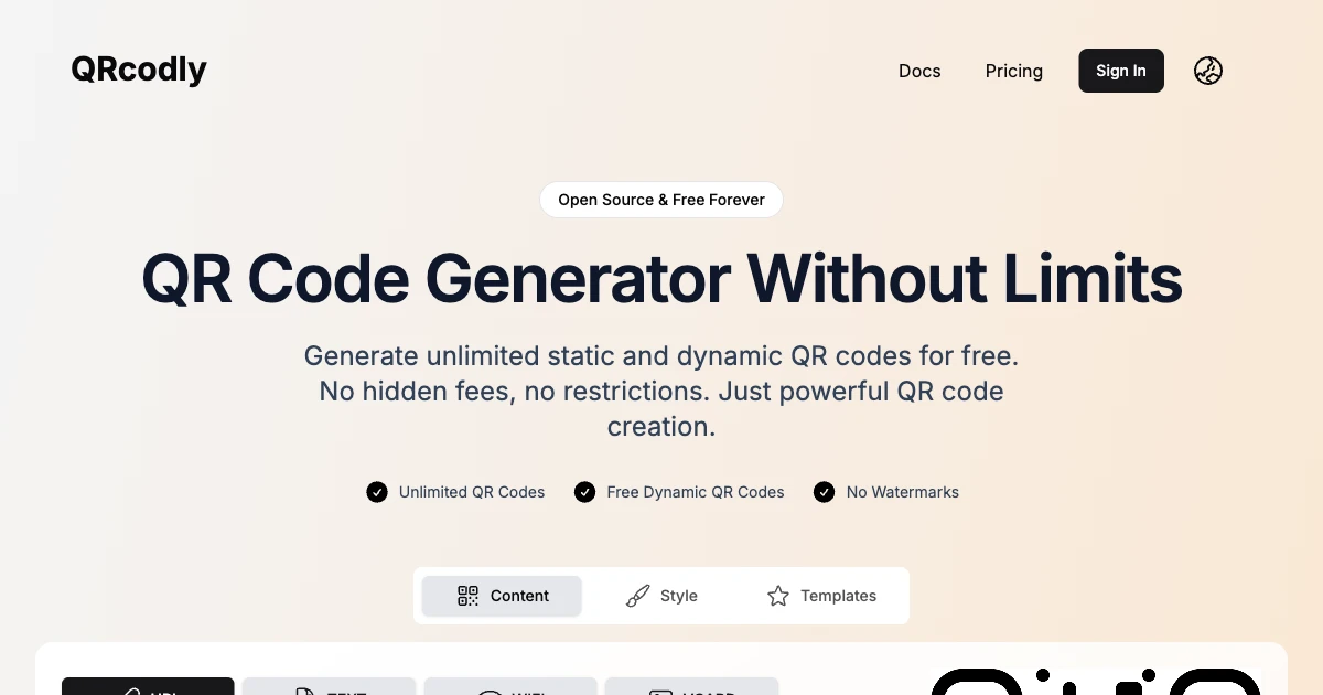 QRcodly Free QR Code Generator